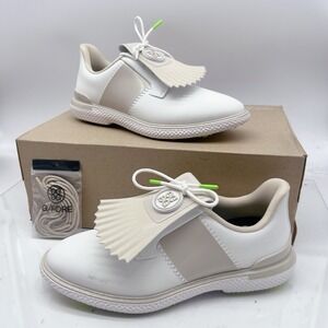 G/Fore Gallivan2r Saddle Stripe ⛳️Golf Shoes Stone White Lace Up Womens US 7.5